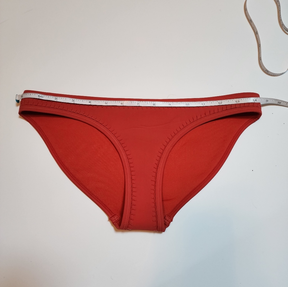 Triangl red orange neoprene bikini bottom Women's size small - Picture 8 of 10